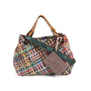 AMERILEATHER Multi Leather Cybil Woven Handbag